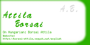 attila borsai business card